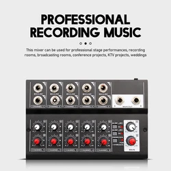 10-Channel Mixing Console Digital Audio Mixer Stereo for Recording DJ Network Live Broadcast Karaoke mixer audio