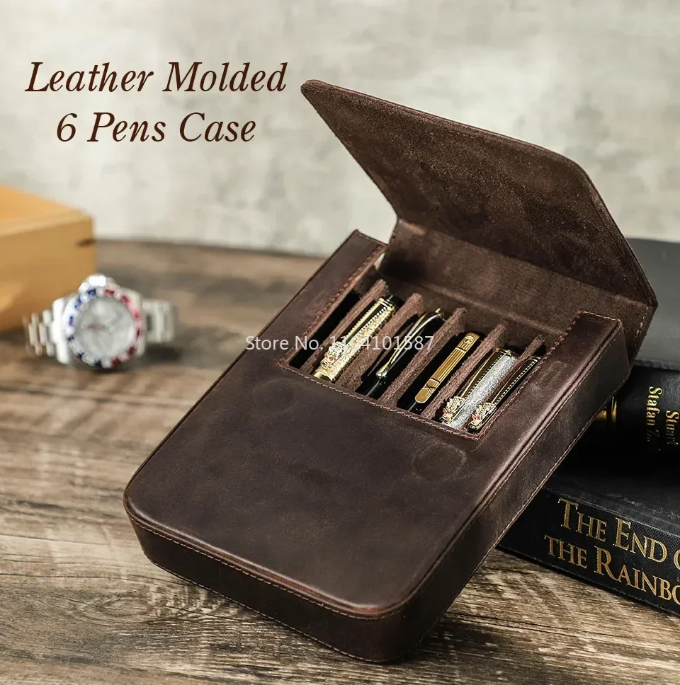 ExquisiteHandmade Fountain Pen Case Leather For Men Women Holder Pen Pouch Retro Pen Box Organizer Boys Girls School