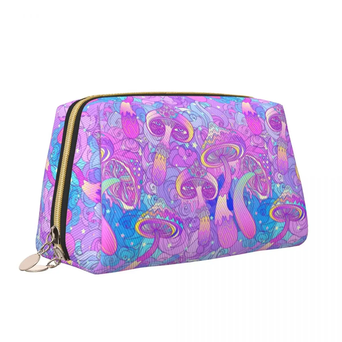 Psychedelic Magic Mushrooms Print Makeup Bag Women Travel Cosmetic Organizer Kawaii Storage Toiletry Bags