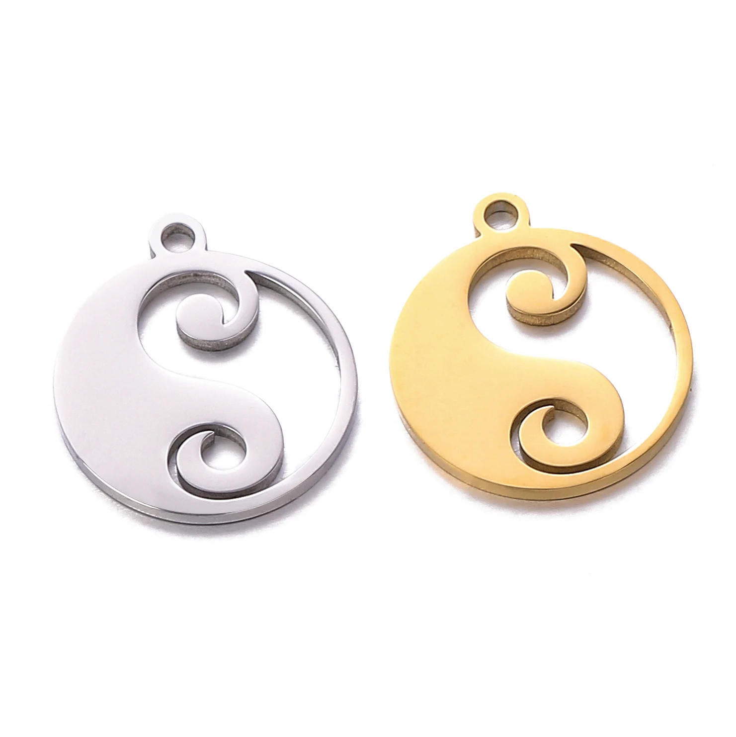 5pcs/Lot Stainless Steel Taiji Yin and Yang Gossip Charms Yoga Jewelry Making DIY Necklace Earring Bracelet Accessories Findings