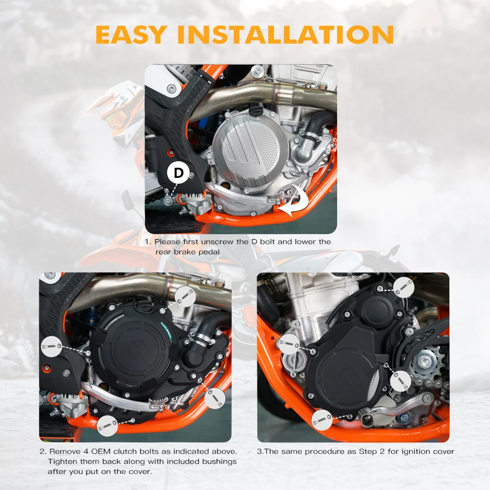

For KTM EXC-F 350 250 2017-2023 XCF-W 350 2020-2022 FREERIDE 4T 250 F Crankcase Guard Protector Ignition Clutch Cover Thickened