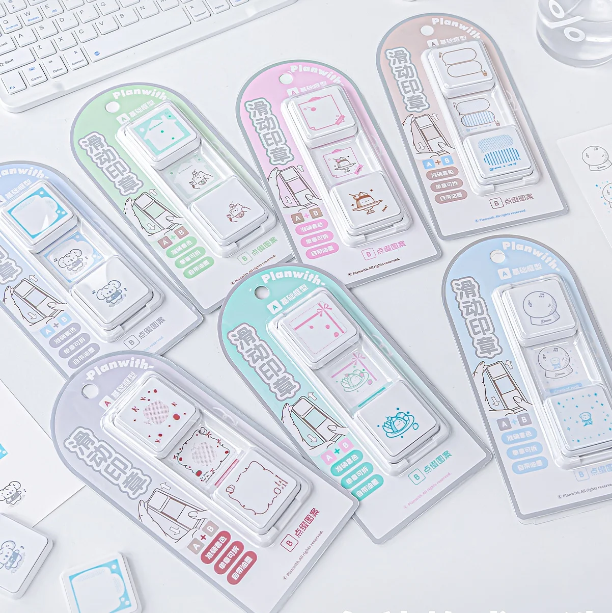 Kawaii Fun Cartoon Pattern Detachable Roller Seal DIY Scrapbooking Decor Journal Supplies Cute Student Seal