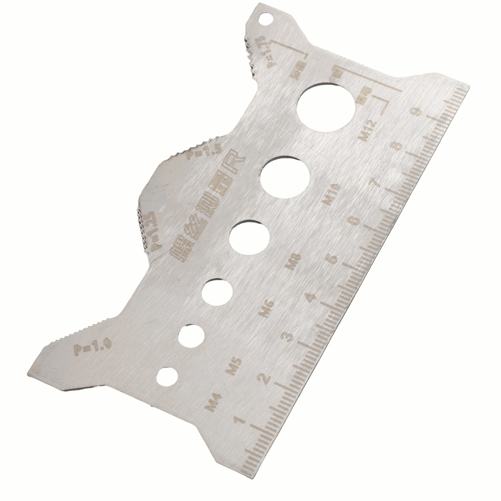 Calibro per filettatura Vite in acciaio inossidabile Calibro per passo filettatura Righello Strumento di misurazione Lunghezza Diametro da 1 mm a 100 mm Calibro per passo