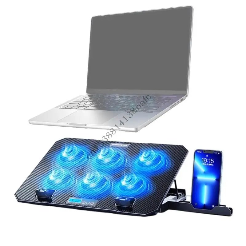 

Охлаждающая подставка для ноутбука 6 Тихий вентилятор для игрового ноутбука Вентилятор для ноутбука Охлаждающая подставка 5 по 2