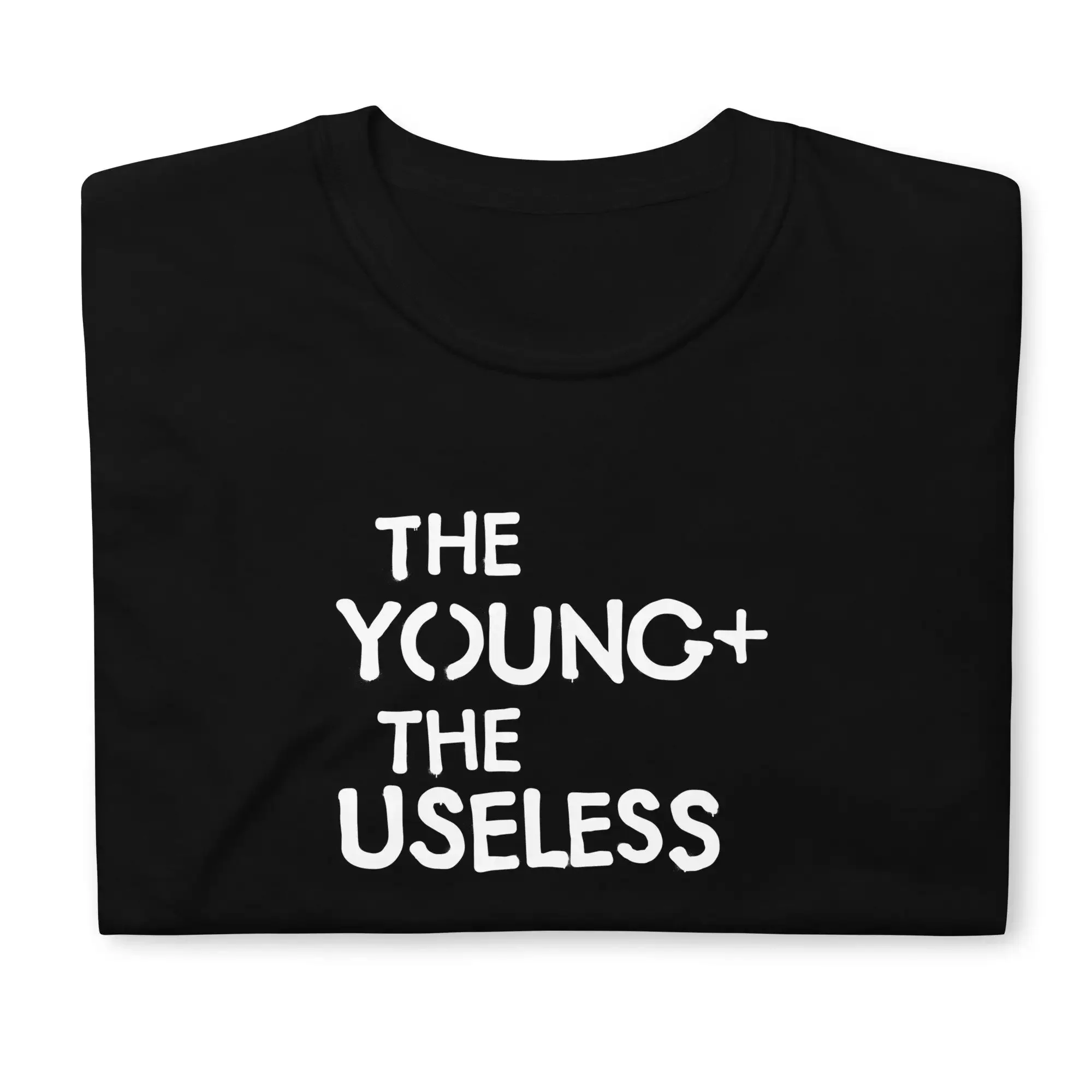 The Young and Useless Graffiti Stencil Logo T Shirt White