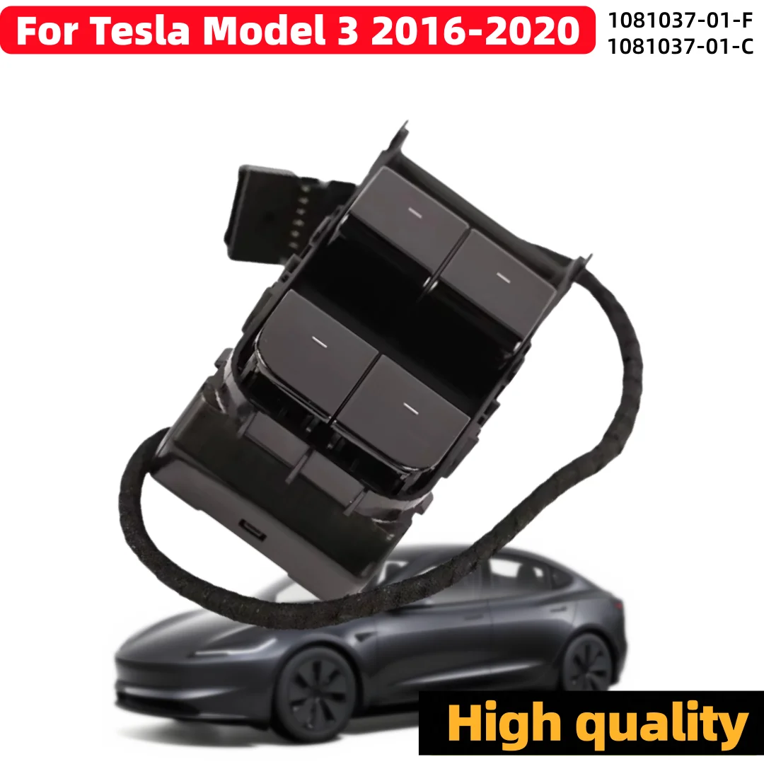 

For Tesla Model 3 2016-2020 Front Left Power Window Switch Control Lock Lifter Glass Button 1081037-01-F 1081037-01-C