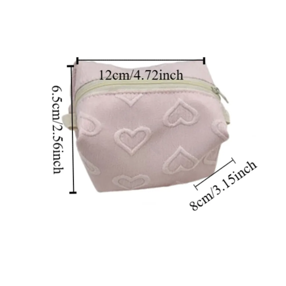 Mini sac à cosmétiques brodé en forme de cœur, porte-monnaie multifonctionnel, petit sac de maquillage, sac d'emballage de bijoux, porte-carte, sac de rouge à lèvres