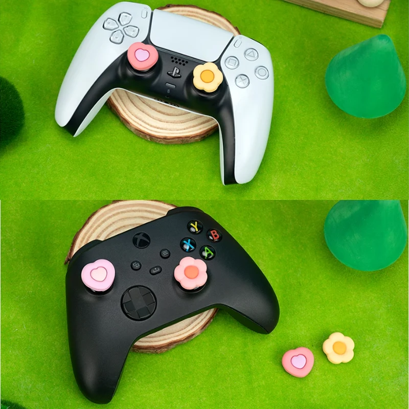 زهرة الحب سيليكون متحكم الأصابع xbox one قبضة غطاء تغليف لنينتندو سويتش 2/NS oled/لايت لسوني PS5 PS4 برو سليم Xbox One سلسلة X/S