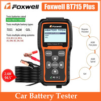 A+Foxwell BT715 Plus Car Battery Tester 12V 24V AGM EFB Flat Plate Gel Battery Battery Analyzer Replaced Foxwell BT100 and BT705