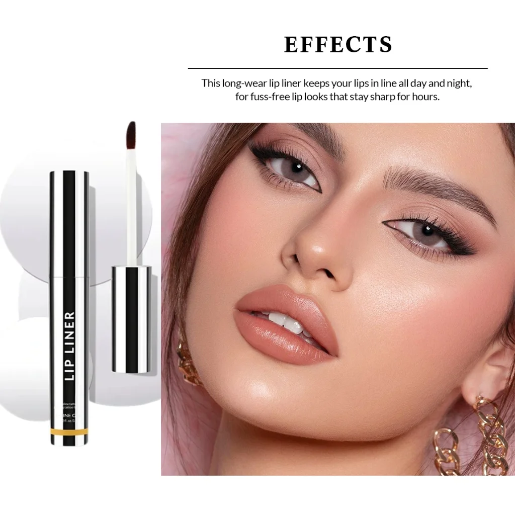 3 個のマットリップライナーセット ブラウンチューブ 長持ちする汚れ防止 スムーズな輪郭を描く複数の色合いを満たす ハロウィン イースター ファッショナブル