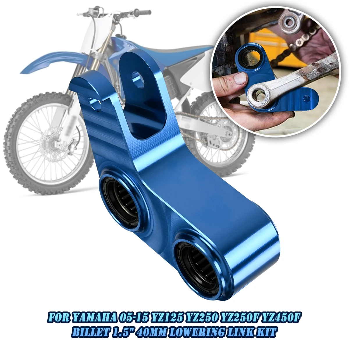 

Motorcycle Lowering Links Rear Suspension Cushion Blue CNC Billet Aluminum For Yamaha YZ125 YZ125X YZ250 YZ250X YZ250F YZ450F