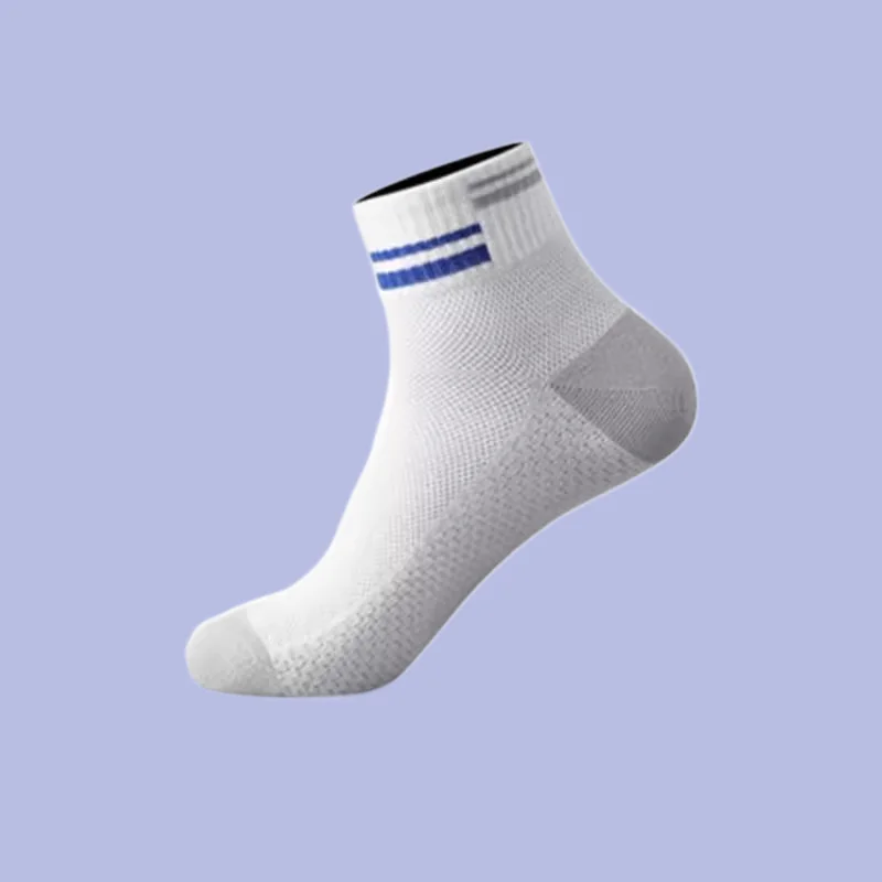 Chaussettes décontractées en coton dépistolet ant pour hommes, absorbant la transpiration, maille fine, respirant, solide, document, court, sport, été, haute qualité, 5/10 paires