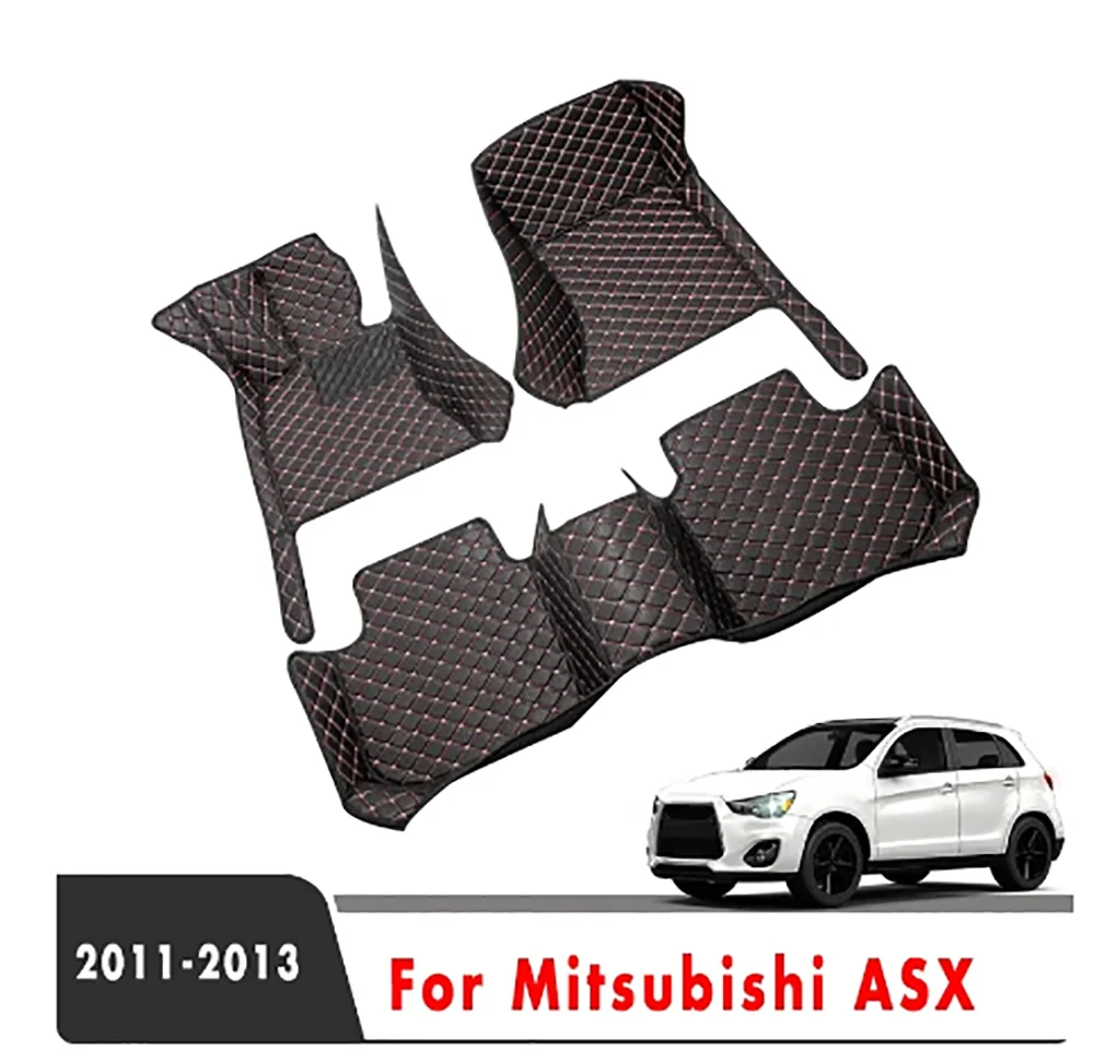 

Защитные аксессуары для автомобильного интерьера для Mitsubishi ASX 2013 2012 2011, водонепроницаемые чехлы, ковры, Кожаные детали, напольные коврики для автомобиля