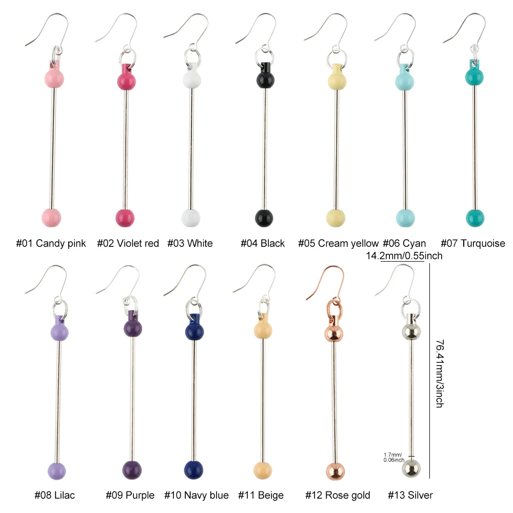 2/5Pcs Pairs Multicolour Beadable Earrings Handmade Beaded Dangle Earring Ear Charm DIY Crafts Ear Pendant Women Jewelry