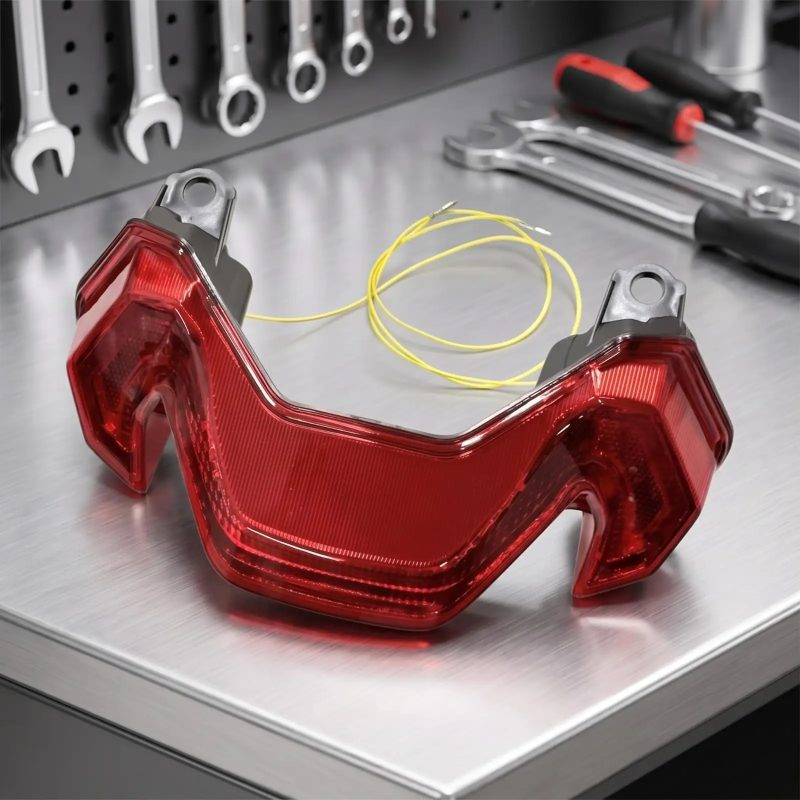Aftermarket Combined LED | curved contoured Body Engineering, Motorcycle with Turn indicators