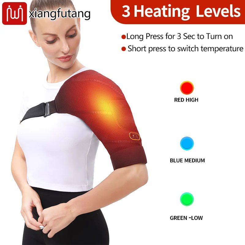 Masseur d'épaule portable – Chauffage et vibrations à 3 vitesses, soulage les douleurs musculaires/articulaires, l'arthrite, la récupération sportive (usage à domicile/bureau)