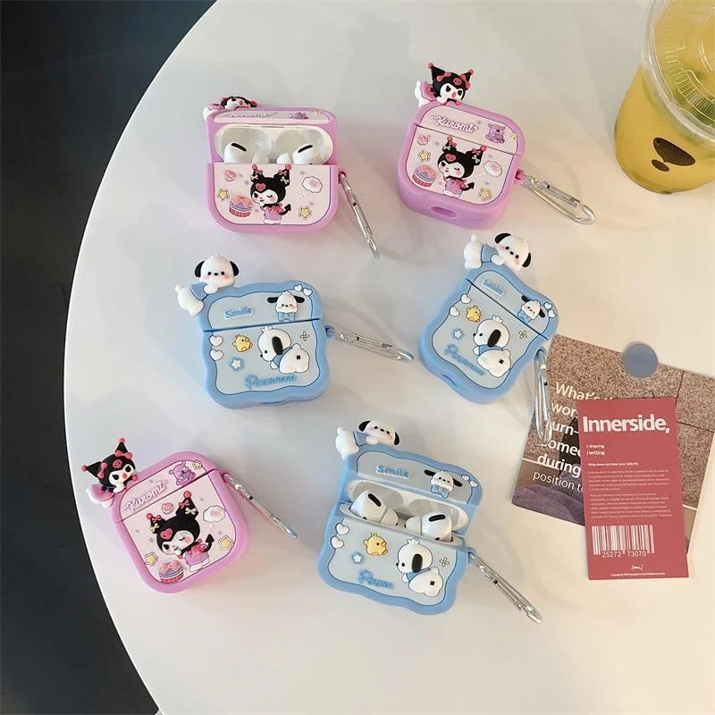 

Sanrio Kuromi Pochacco Kawaii 3D Anime Airpods Pro 1 2 3 Generation Protective Case Apple Wireless Bluetooth Headphone Cover Yk2