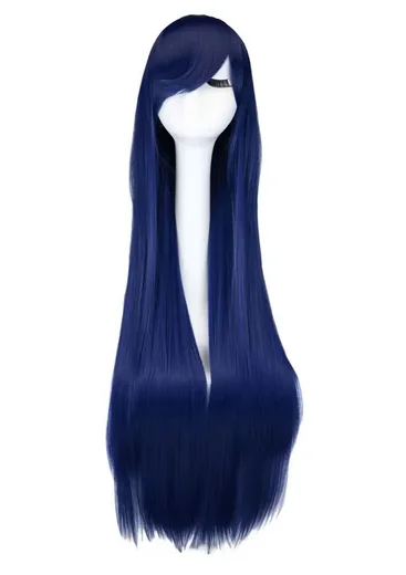 LoL Ahri Dark Blue Wig League of Legends Cosplay Wig Anime 100 Cm Long Straight Navy Synthetic Hair Wigs Peruca Pelucas