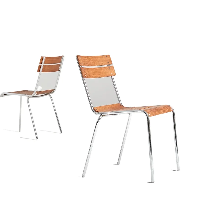 

Nordic medieval home backrest modern dining chair, creative industrial style simple coffee shop wrought iron negotiation