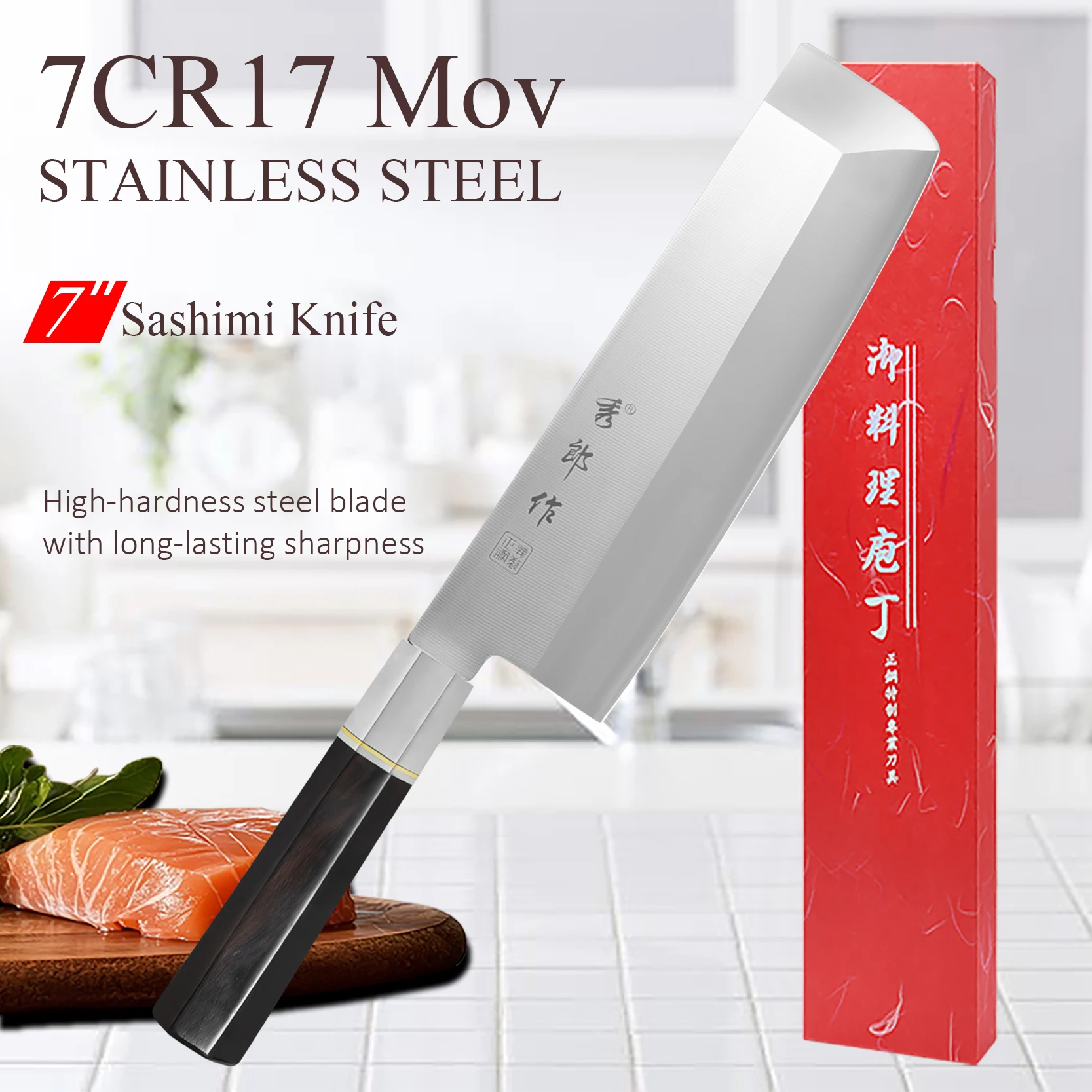 WXCOO japonés salmón Sushi filete cocina Sashimi cuchillo Chef cuchillos Deba cabeza de pescado cuchillo de carne herramientas de cocina con caja de regalo