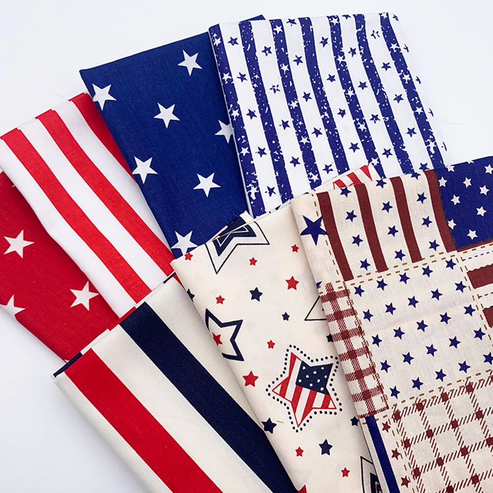 

7pcs Cotton Fabrics for DIY Handmade Clothing Decorations Pillows Flag Craft Non Pilling Bright Color Sewing Material