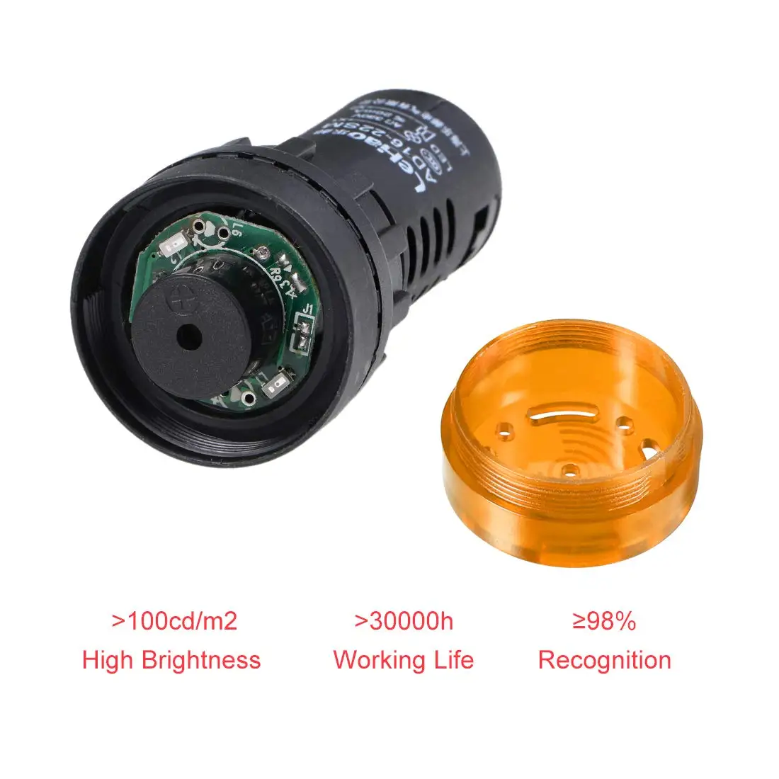1pc 22mm AC/DC 12V 24V 110V 220V Red Green Yellow LED Buzzer Flash Alarm Signal Indicator Light AD16-22SM