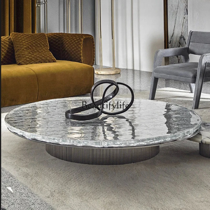 

Italian Simple Luxury Acrylic Crystal Tea Table Modern Light Luxury Small round Table Household Minimalist Tea Table