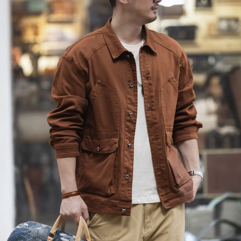 

Spring and Autumn's new trendy men's retro jacket, men's work jacket, fashionable, casual and versatile top