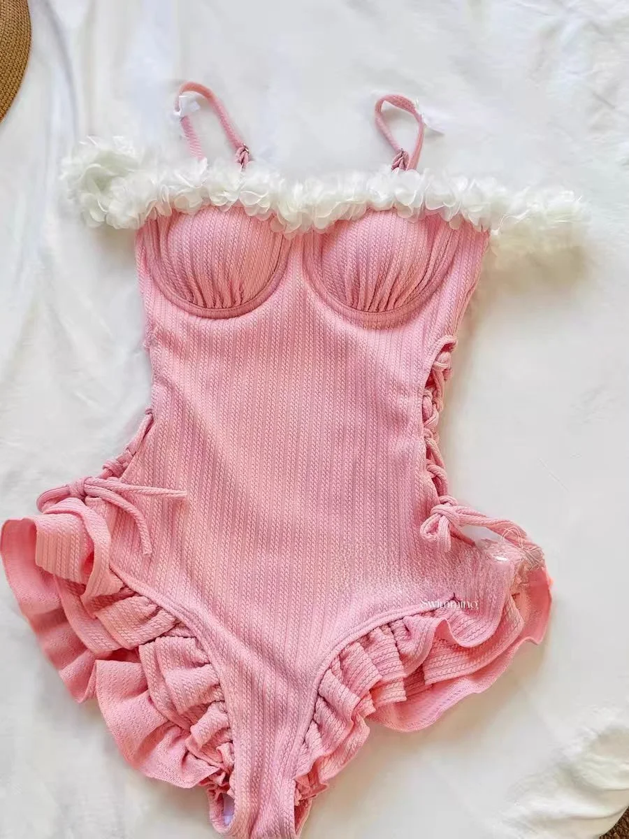 

Купальник Pure Desire White Swimsuit Princ Jasmine Vaion с драпировкой на груди и высокой талией для женщин Ele Sle