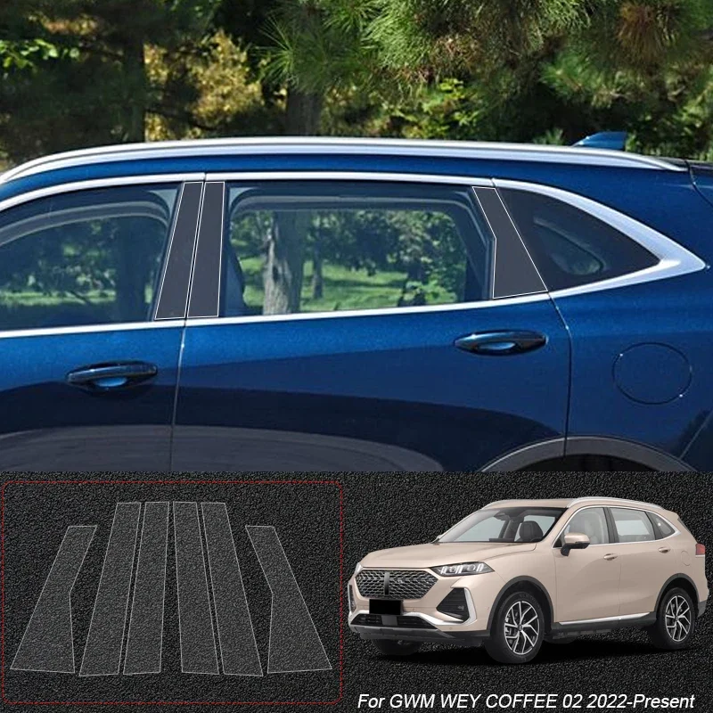 

For GWM WEY 05 07 80 COFFEE 01 02 TANK 500 B Pillar TPU Car Protective Film Auto Window Body Paint Sticker Exterior Accessories
