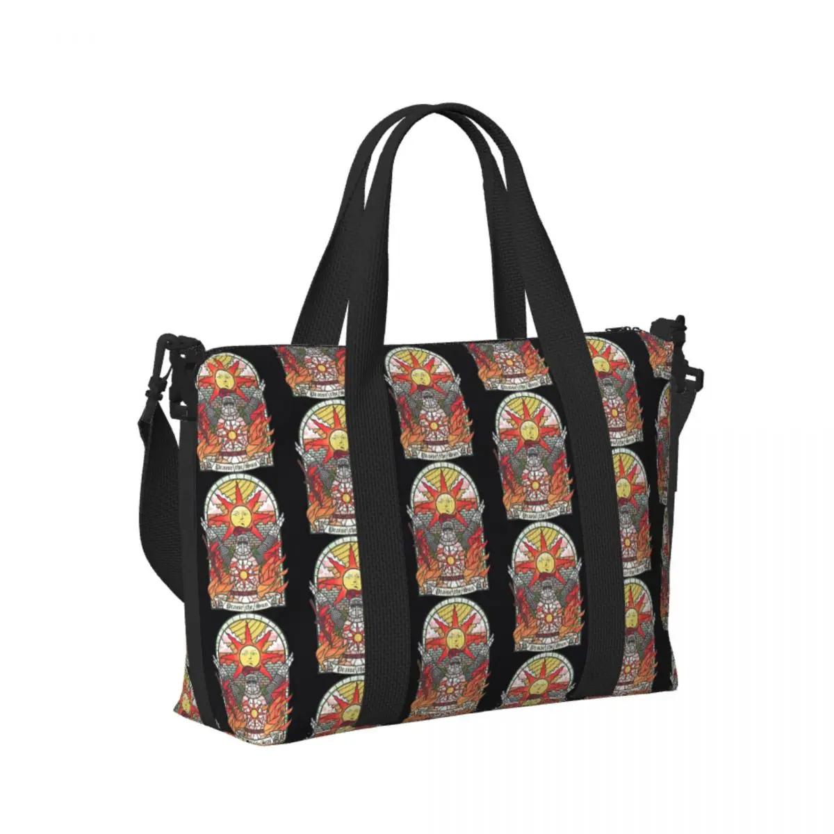 

Custom Dark Soul Praise The Sun Beach Travel Bag Large Capacity Tote Bags for Gym Sport Women Shopping Duffle Shoulder Bag