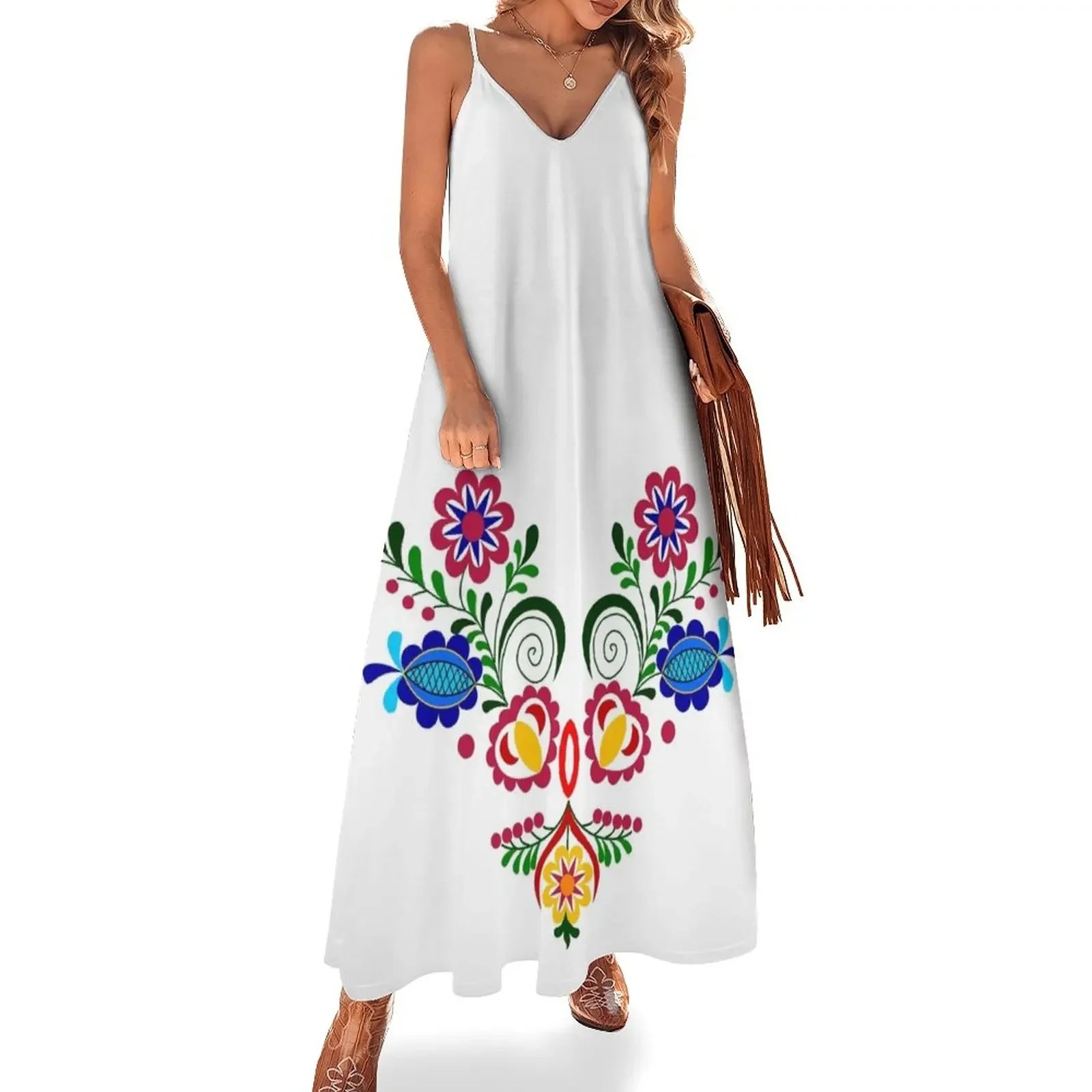 

Multi Colored Ornament Sleeveless Dress Long dress birthday dress for women luxury 2025