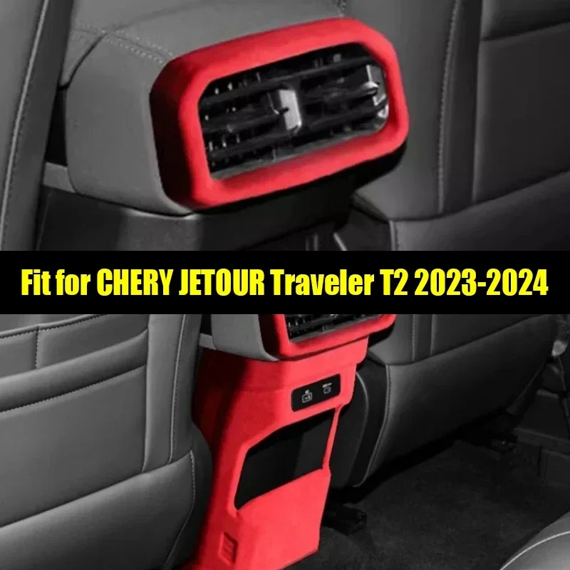 

New! Suitable for CHERY Jetour Traveller T2 2023 2024 Rear Anti-kick Air Vent Protective Cover Suede Car Interior Trim Accessori