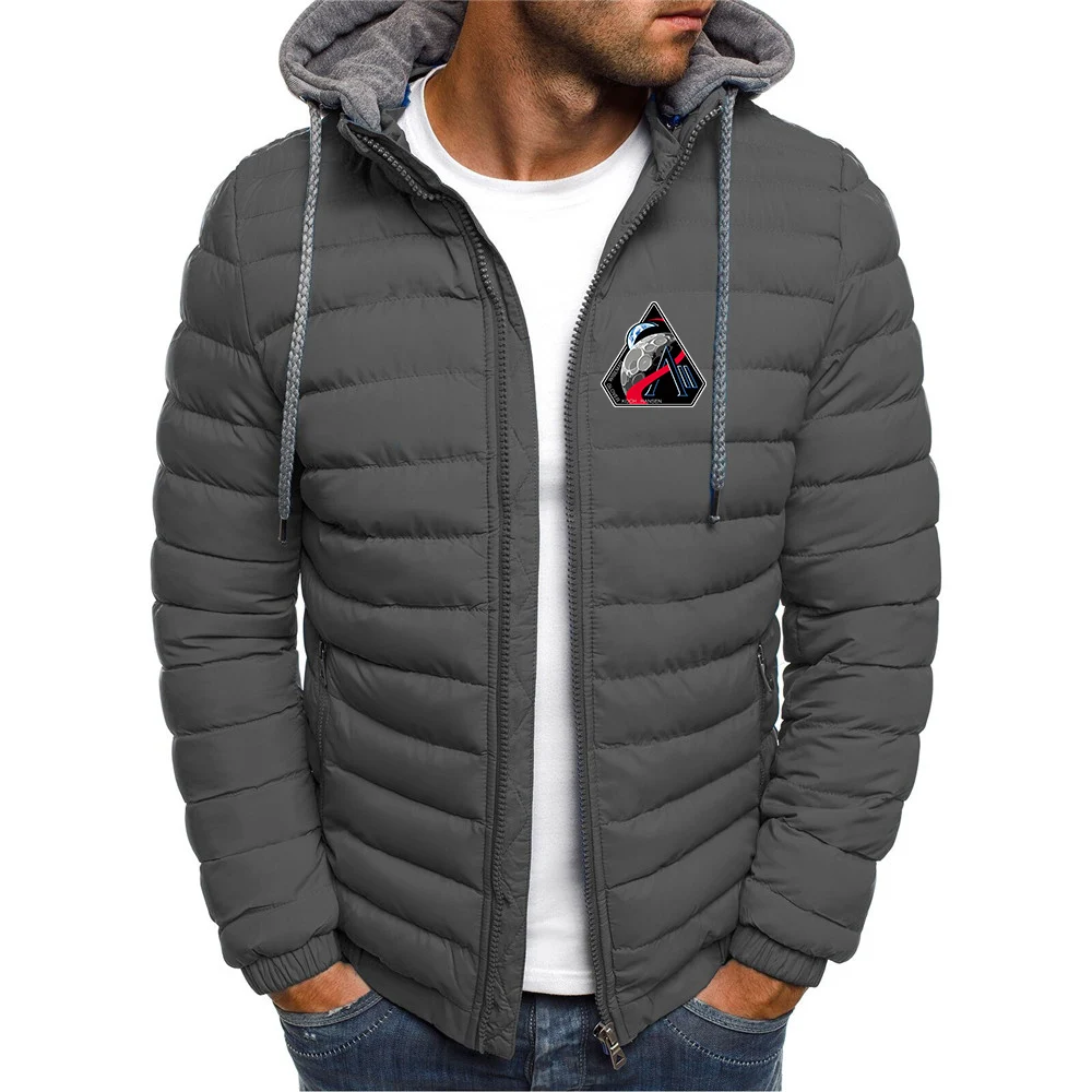 Men's 2026 Artemis 2 Space Graphic Logo Print Autumn Winter Thicken Warm Hoodies Handsome Simple Style Coat Sweatshirt Jacket