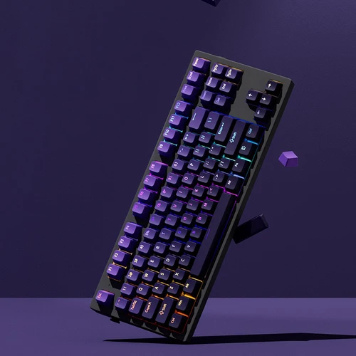 Imagen 2 del producto Teclas con gradiente de perfil OEM de 132 teclas para teclado mecánico Cherry Mx Switch PBT retroiluminado RGB teclas con diseño ISO