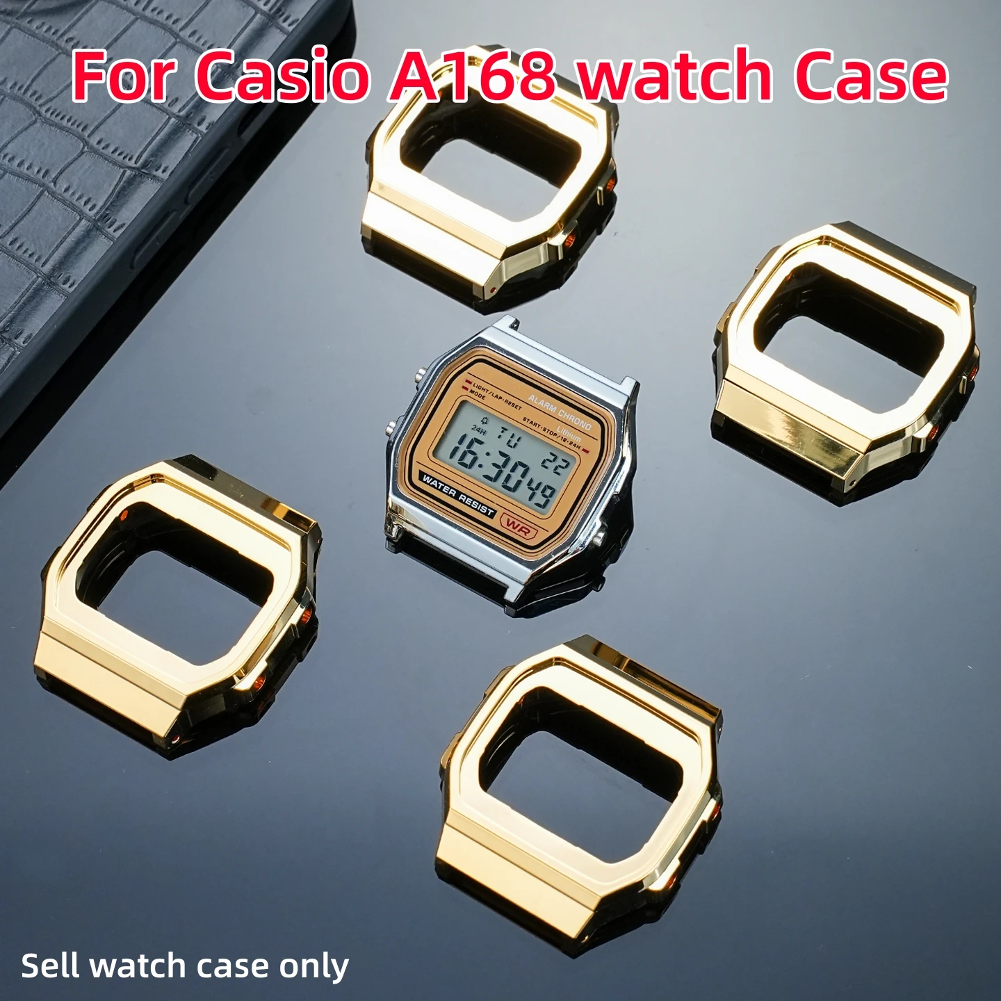 A168 Watch accessories Modified Case For Casio small square A168WA-1 Series replace Sturdy plastic Bezel watch Case  with tools