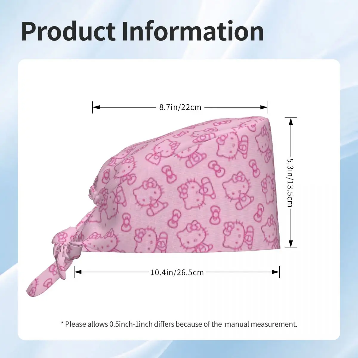 Custom Girls Kitten Pink Medical Staff Scrubs Hat Women Men Kawaii Cartoon Doctor Nursing Surgical Cap Scrub Caps view 5