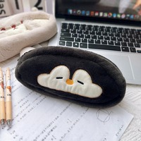 Cute Otter Penguin Plush Pen Bag Large Capacity Pencil Case Cute Cartoon Stationery Storage Bag Student Back To School Gift