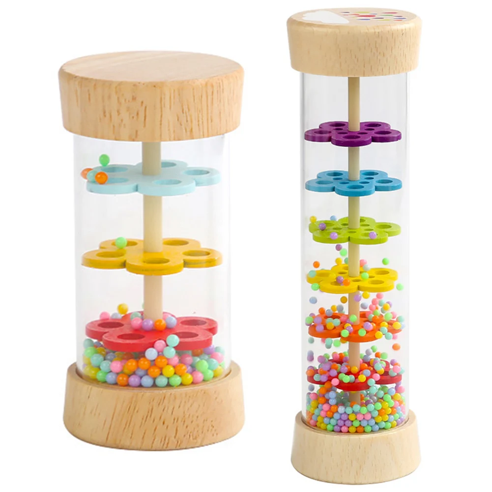 Immersive Rain Sound Effect Stick ritm Shaker Stick antipioggia tubo di plastica in legno bambini educazione precoce giocattolo musicale colorato Rainmaker