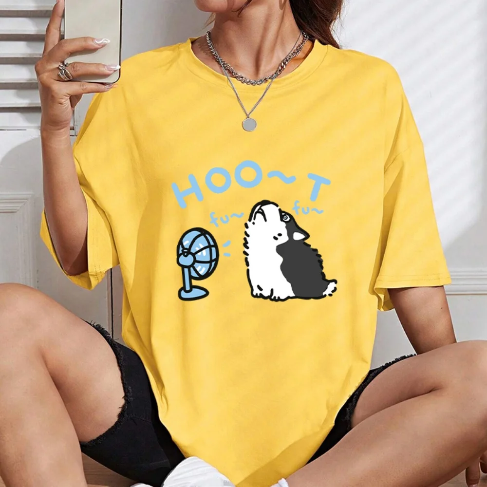 ‘HOO~T’ Cool Corgi Enjoying Fan Breeze Patches Iron-On Transfer For Clothing Diy Thermo Sticker Heat Transfer Sticker Applique