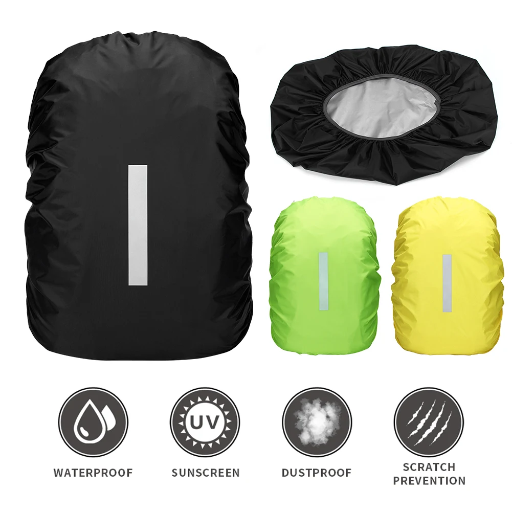 Reflective Waterproof Backpack Cover Night Cycling Safety Light Rain Cover Case Bag Rainproof Backpack Cover Foldable Dust Cover