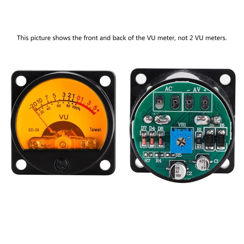 Level Amp with Driver Board VU Panel Meter Compact VU Meter Warm Back Light Recording Used for DIY Drop Shipping