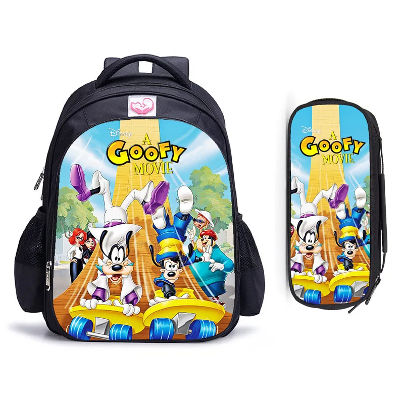 16 Inch Cartoon Disney A Goofy Movie Children School Bags Orthopedic Backpack Kids School Boys Girls Mochila Cartoon Bags