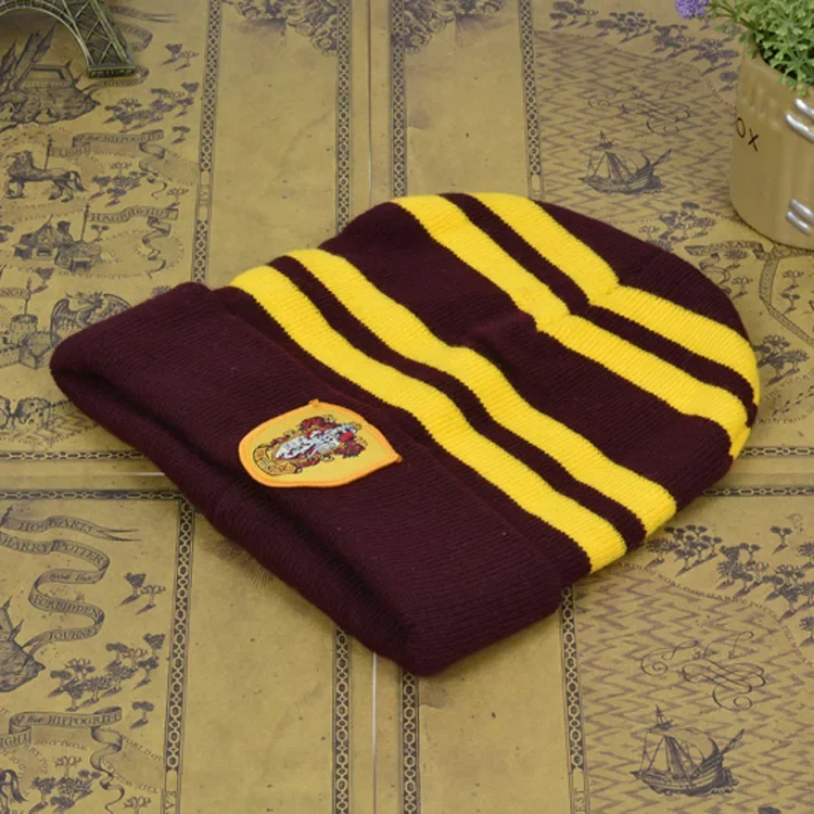 Harry Potter Hat Hogwarts Movie Peripheral Cosplay Props Knitted Hat Gryffindor Ravenclaw Windproof  Warm Decoration Toys Gifts