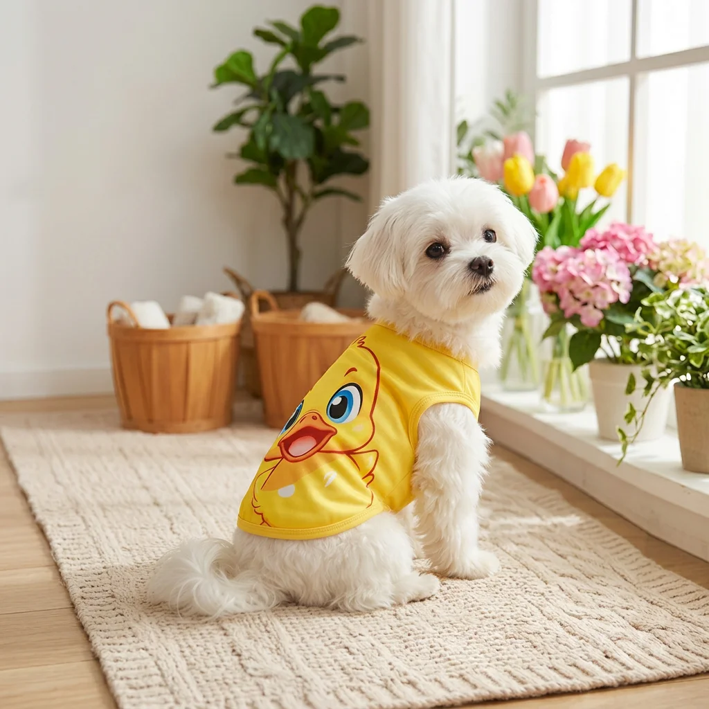 Jersey de punto con estampado de pato amarillo para perros y gatos – Cómodo para diario - imagen 3