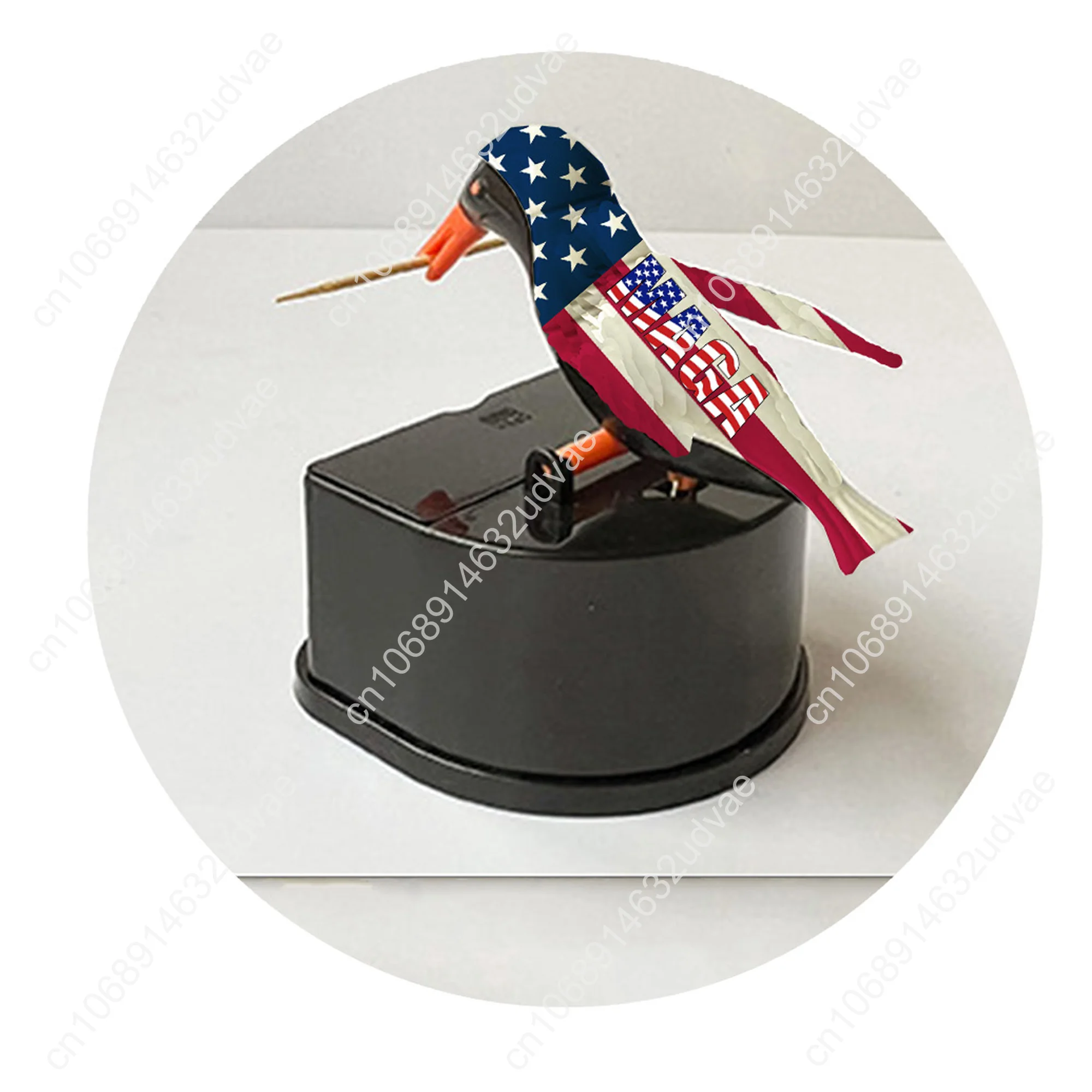 

MAGA Bird Toothpick Box Dispenser USA Flag Creative Push-type Make American Great Again Flag Bird Dispenser Toothpick Holder