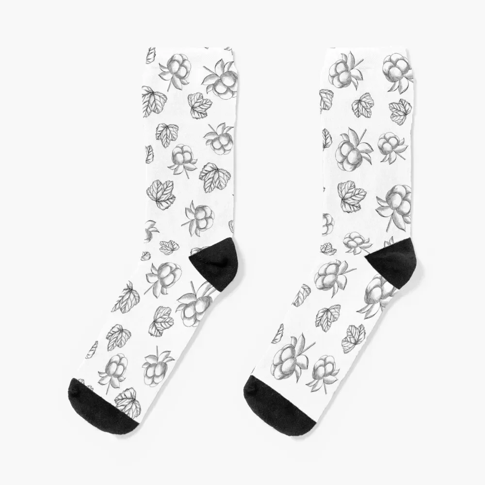 

Salmonberry Pattern Socks happy floral designer Socks For Man Women's