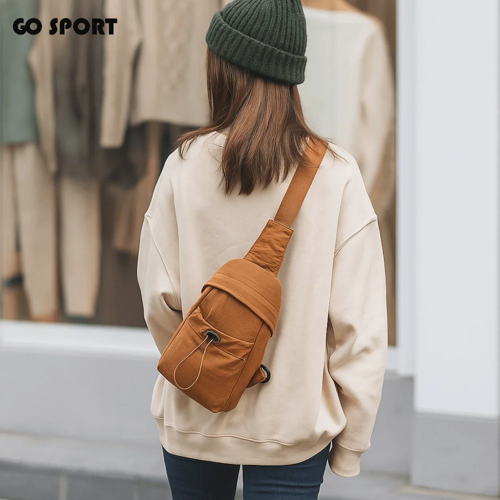 

Симпатичная нейлоновая женская сумка-бананка на шнурке, однотонная, для телефона, легкая, через плечо, кроссбоди