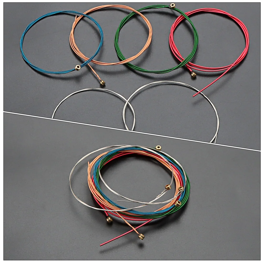 

6Pcs Steel Guitar Strings Professional Replacement Strings Acoustic Folk Guitar Strings Clear Resonant Sound Guitar Accessories
