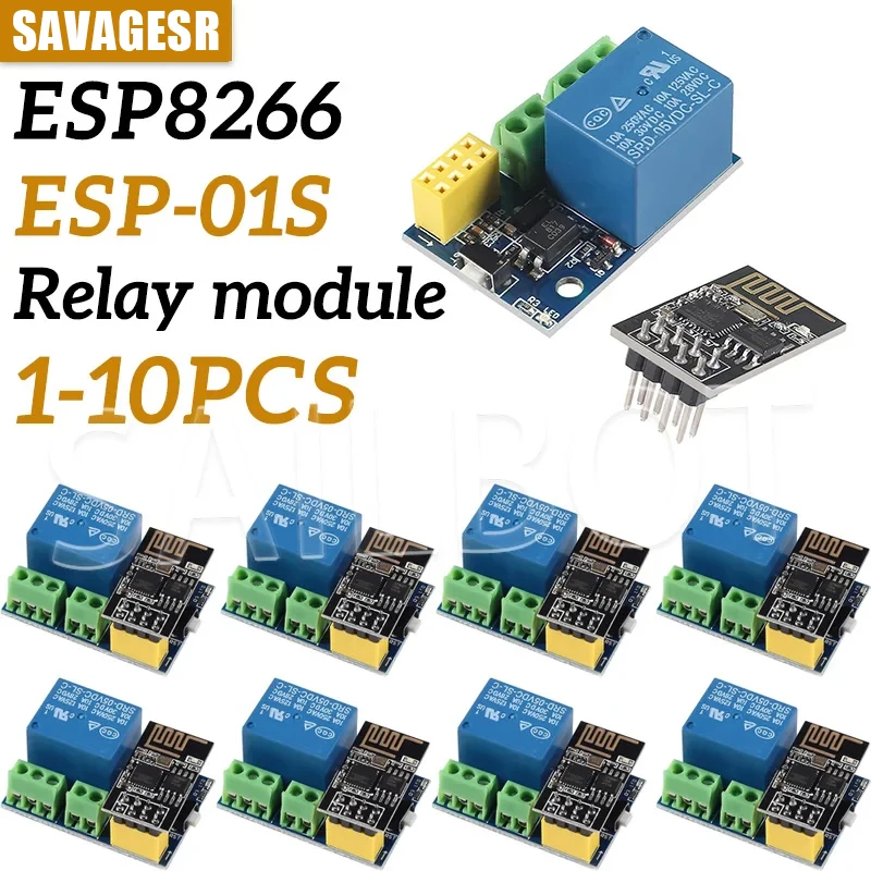 1-10PCS ESP8266 ESP-01S 5V WiFi Relay Module Things Smart Home Remote Control Switch For Phone ESP01S Wireless WIFI Module